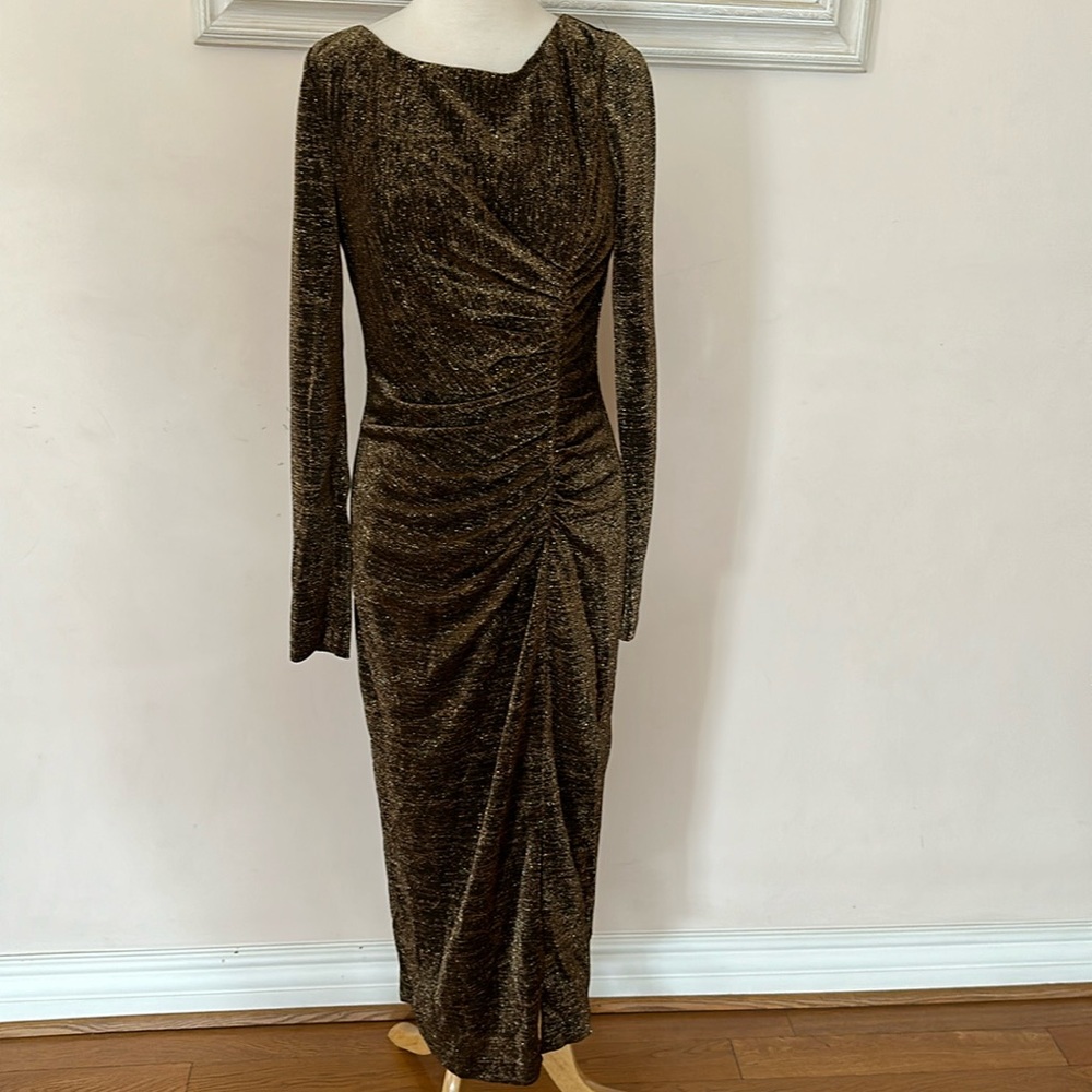 Rachel Zoe formal golden metallic size 10 dress. New with tags.